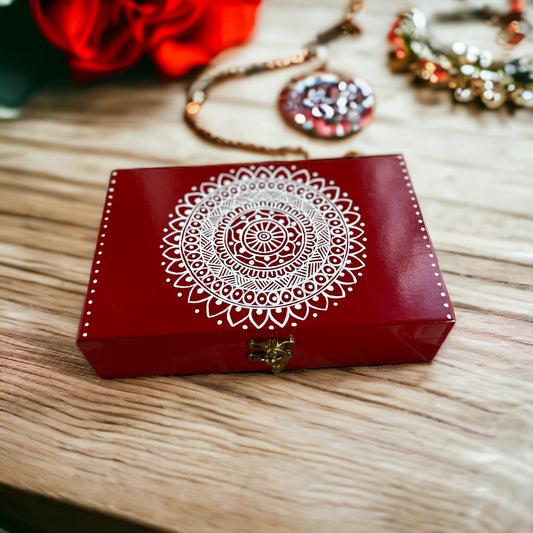 Aipan Inspired Hand Painted Jewellery Storage Box