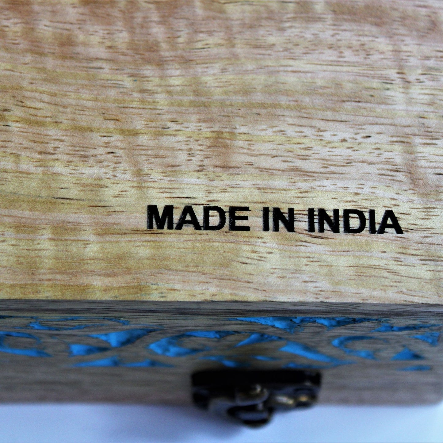 Wooden Spice Box / Masala Dabba with Glass Top