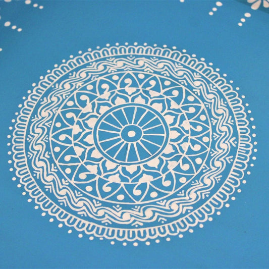 Traditional Aipan Inspired Hand Painted Wooden Serving Tray