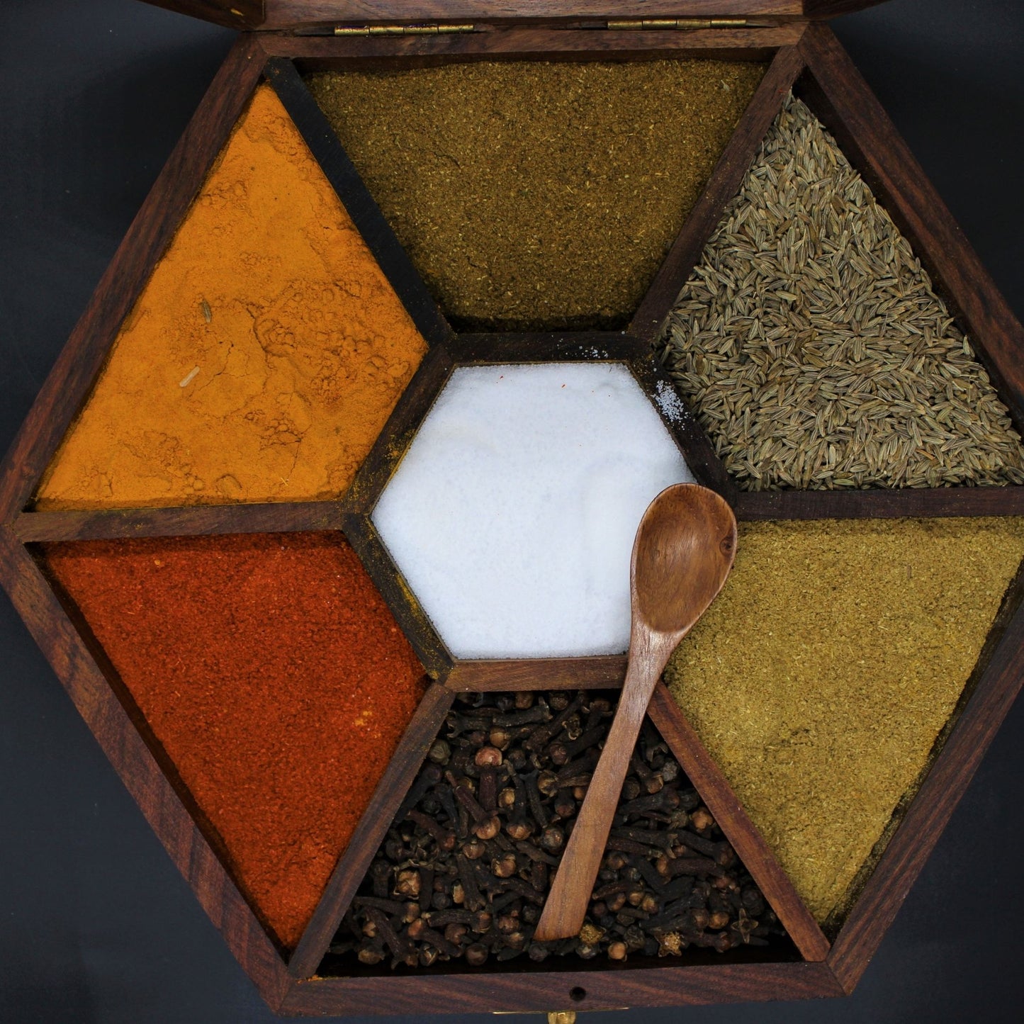 Sheesham Wood Handcrafted & Hand Painted Spice Box