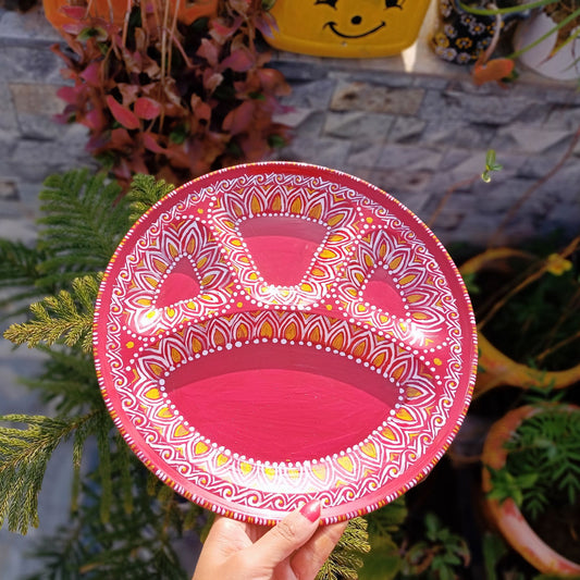 Hand Painted Puja Thalis for all occasions. Whether its Diwali, Bhaiya Dooj, Karwa Chauth, these hand painted aipan inspired puja thalis would be the perfect addition to your decor.