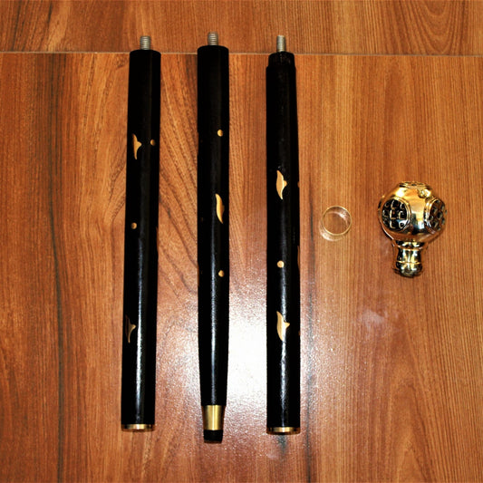 Sheesham Wood Handcrafted Walking Stick Cane Foldable with Beautiful Brass Handle