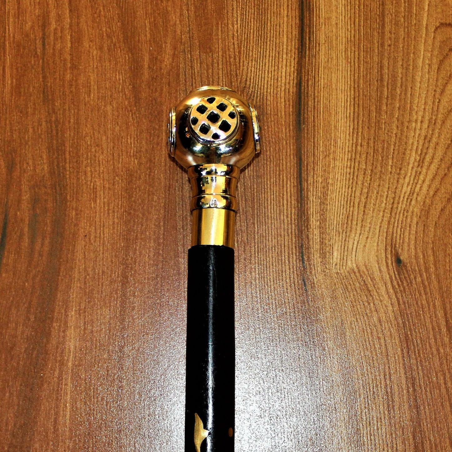 Sheesham Wood Handcrafted Walking Stick Cane Foldable with Beautiful Brass Handle