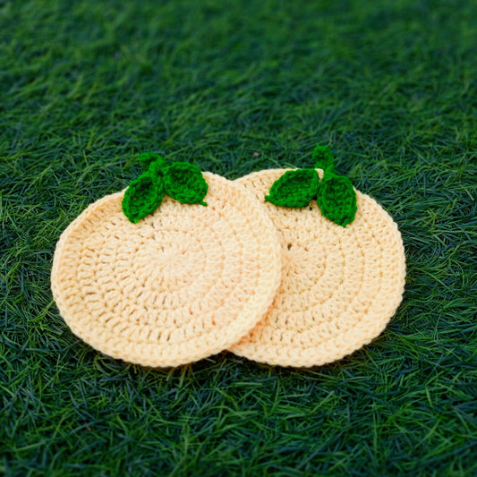 Hand Crocheted Fruit Inspired Coasters. Watermelon Design. These can be customised as per requirements from buyers. We can customize colours, designs, themes and sizes for these.