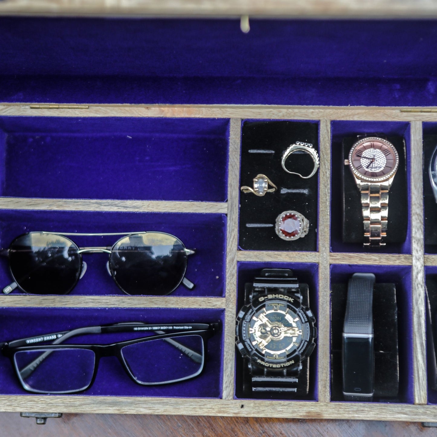 Wooden Vintage Unique Storage Box Organiser For Watches/Spectacles/Jewelry For Men & Women