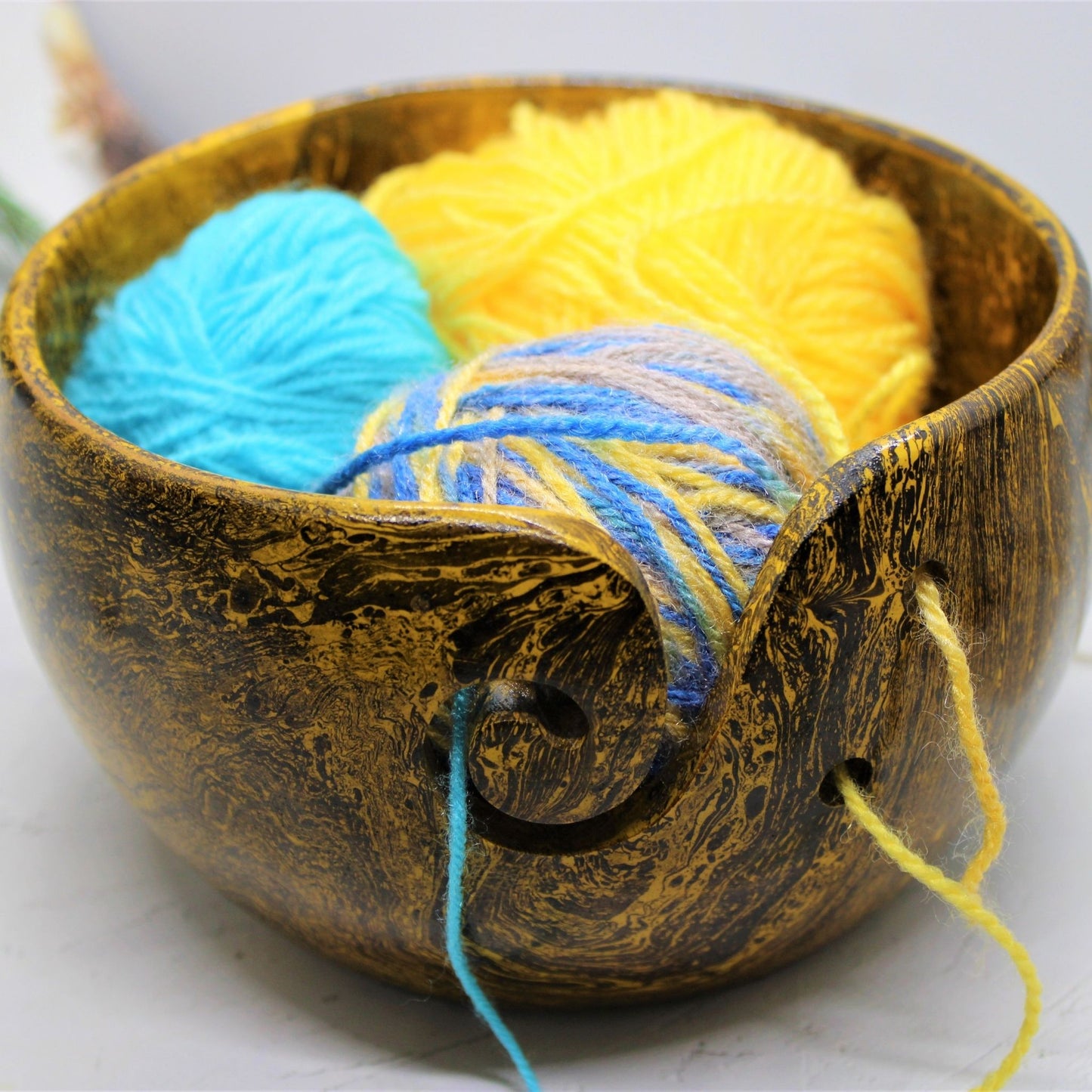 Handmade Wooden Yarn Bowl (Mango Wood)