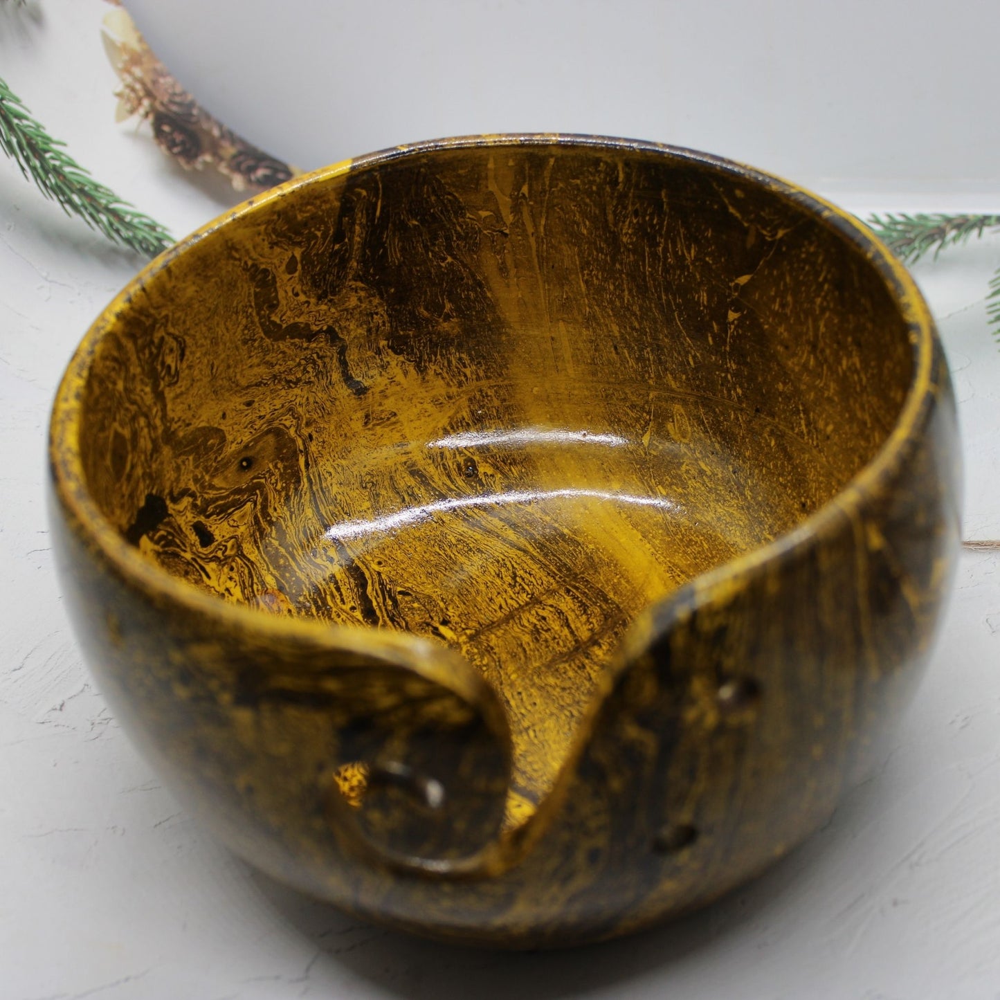 Handmade Wooden Yarn Bowl (Mango Wood)