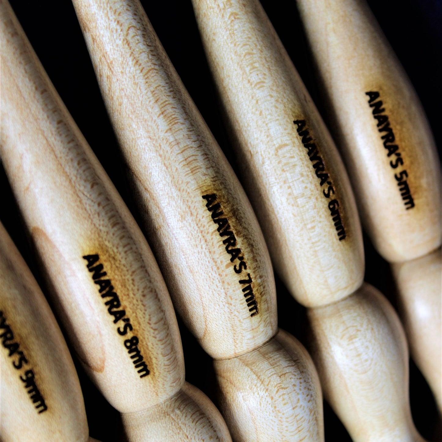 Handcrafted Wooden Crochet Hooks (Set of 6 Hooks, 5mm - 10mm)