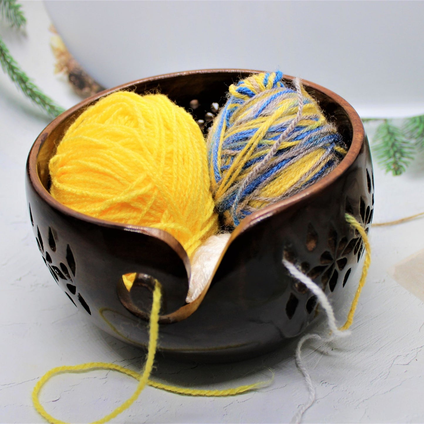 Sheesham Wood Handmade Yarn Bowl