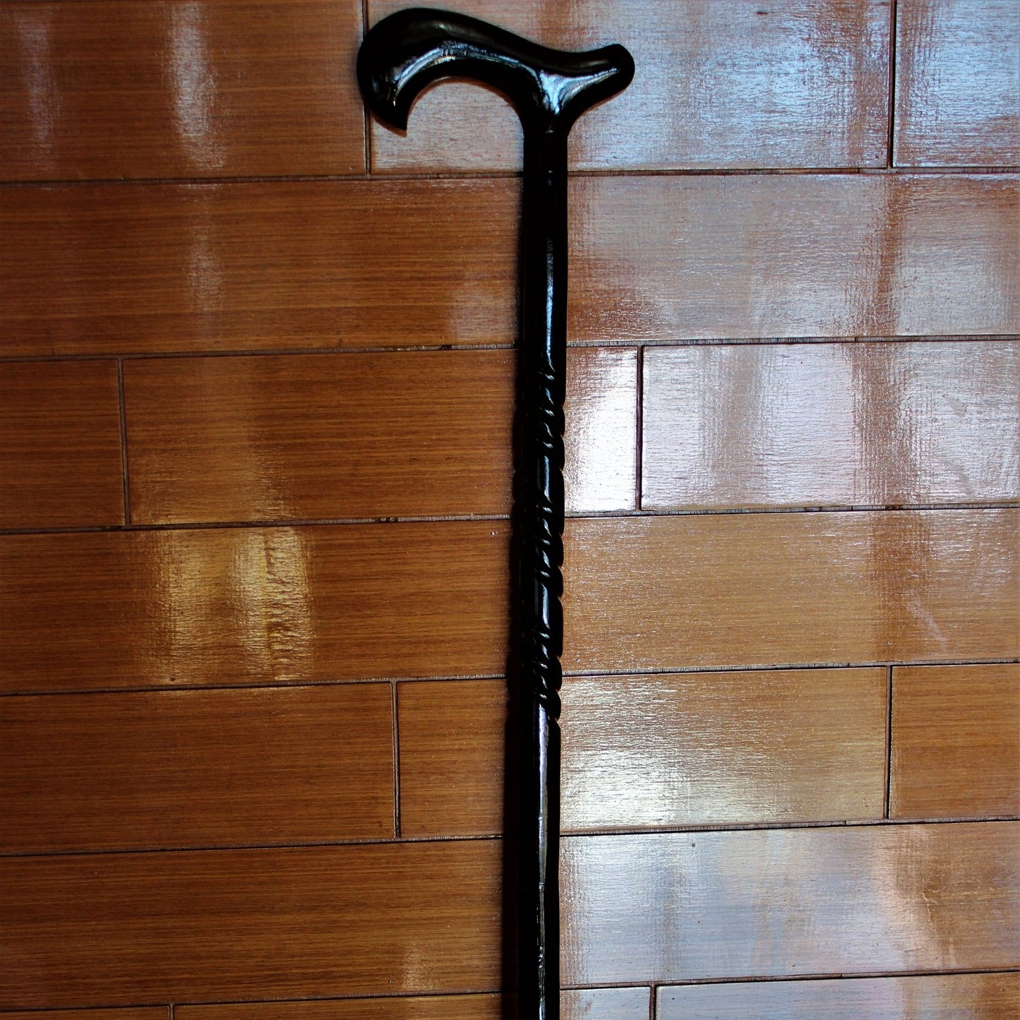 Wooden Handcrafted Walking Stick Cane Foldable with Ergonomic Wooden Handle