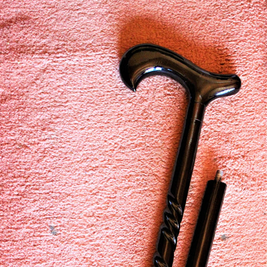 Wooden Handcrafted Walking Stick Cane Foldable with Ergonomic Wooden Handle