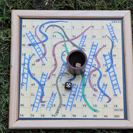 Pinewood Magnetic Board Ludo and Snakes and Ladders