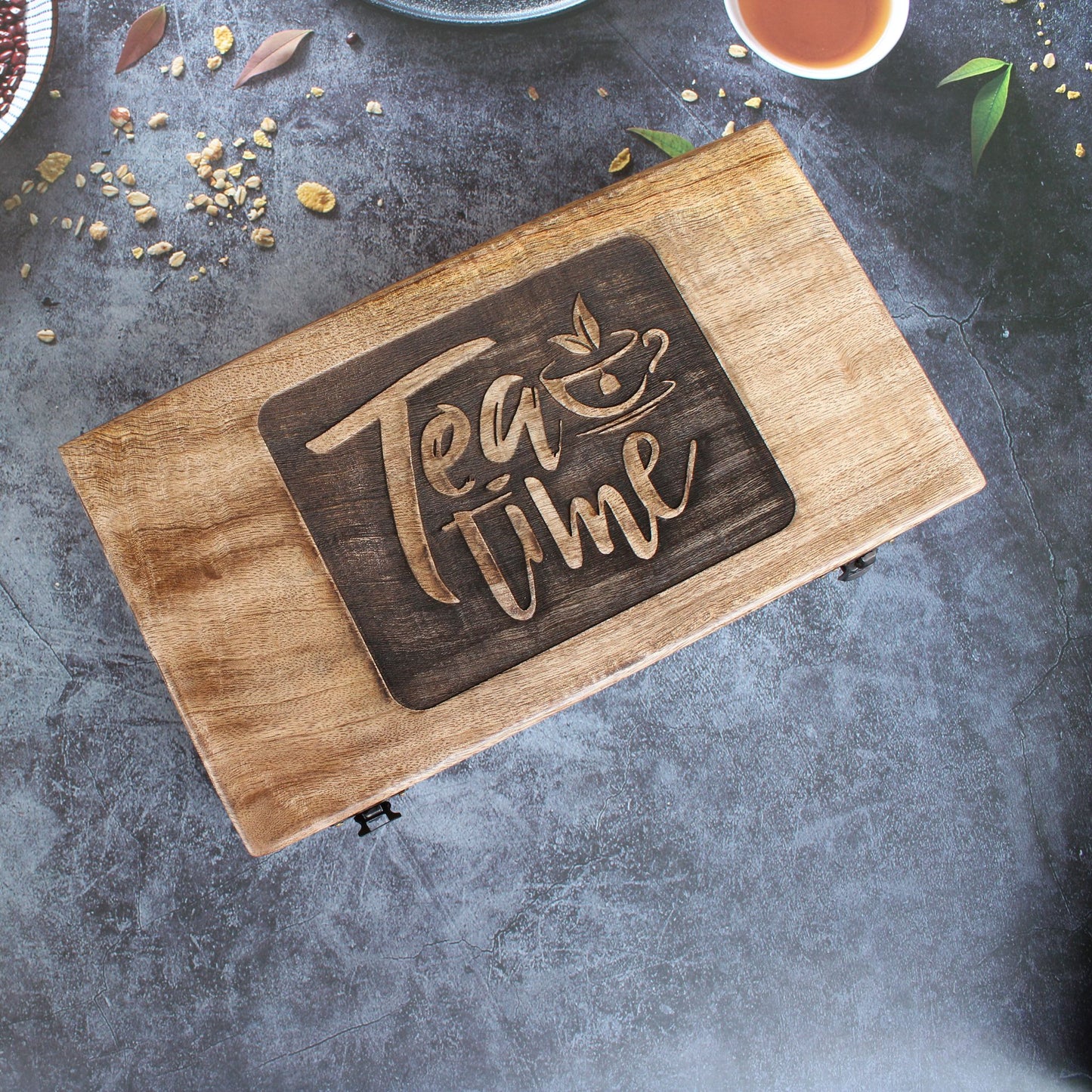 Wooden Hand Crafted & Laser Engraved Tea Box