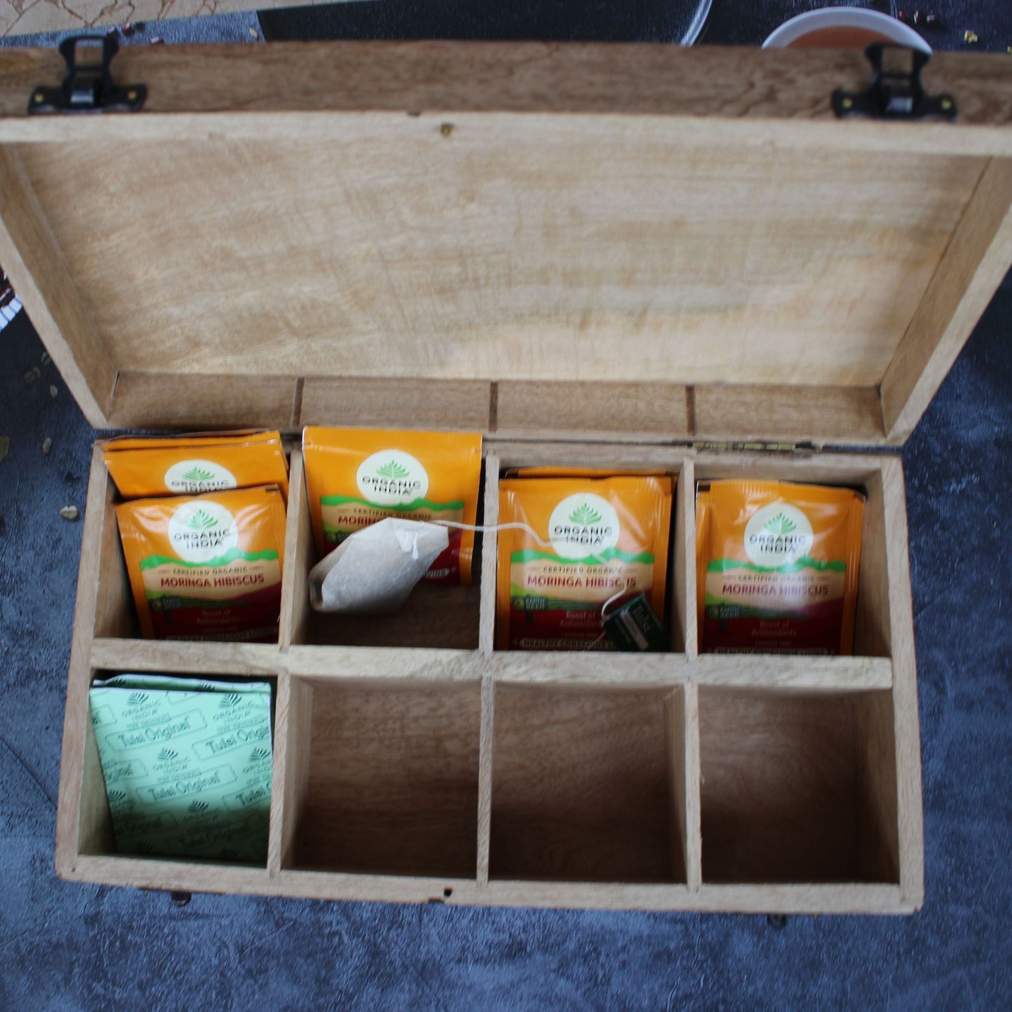 Wooden Hand Crafted & Laser Engraved Tea Box