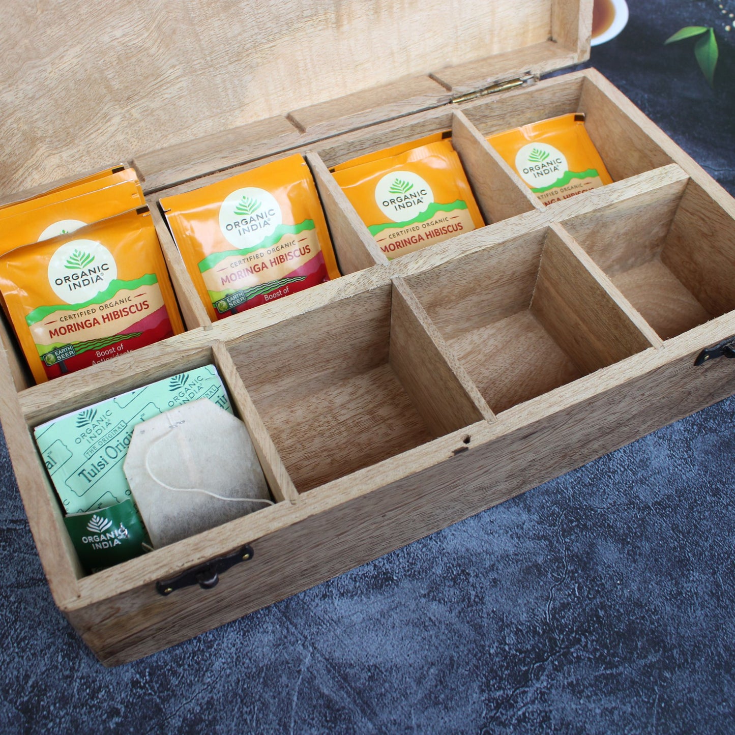 Wooden Hand Crafted & Laser Engraved Tea Box