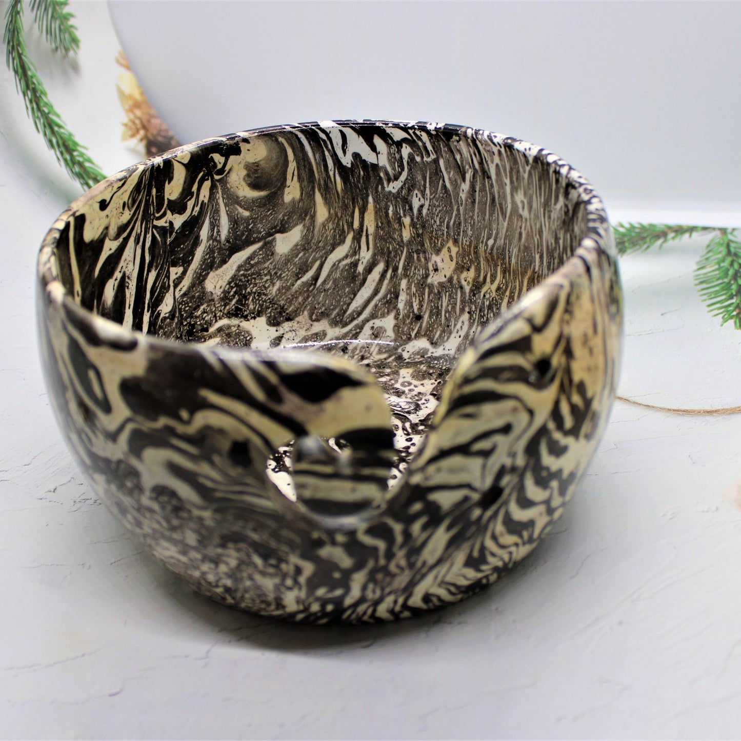 Handmade Wooden Yarn Bowl (Mango Wood)