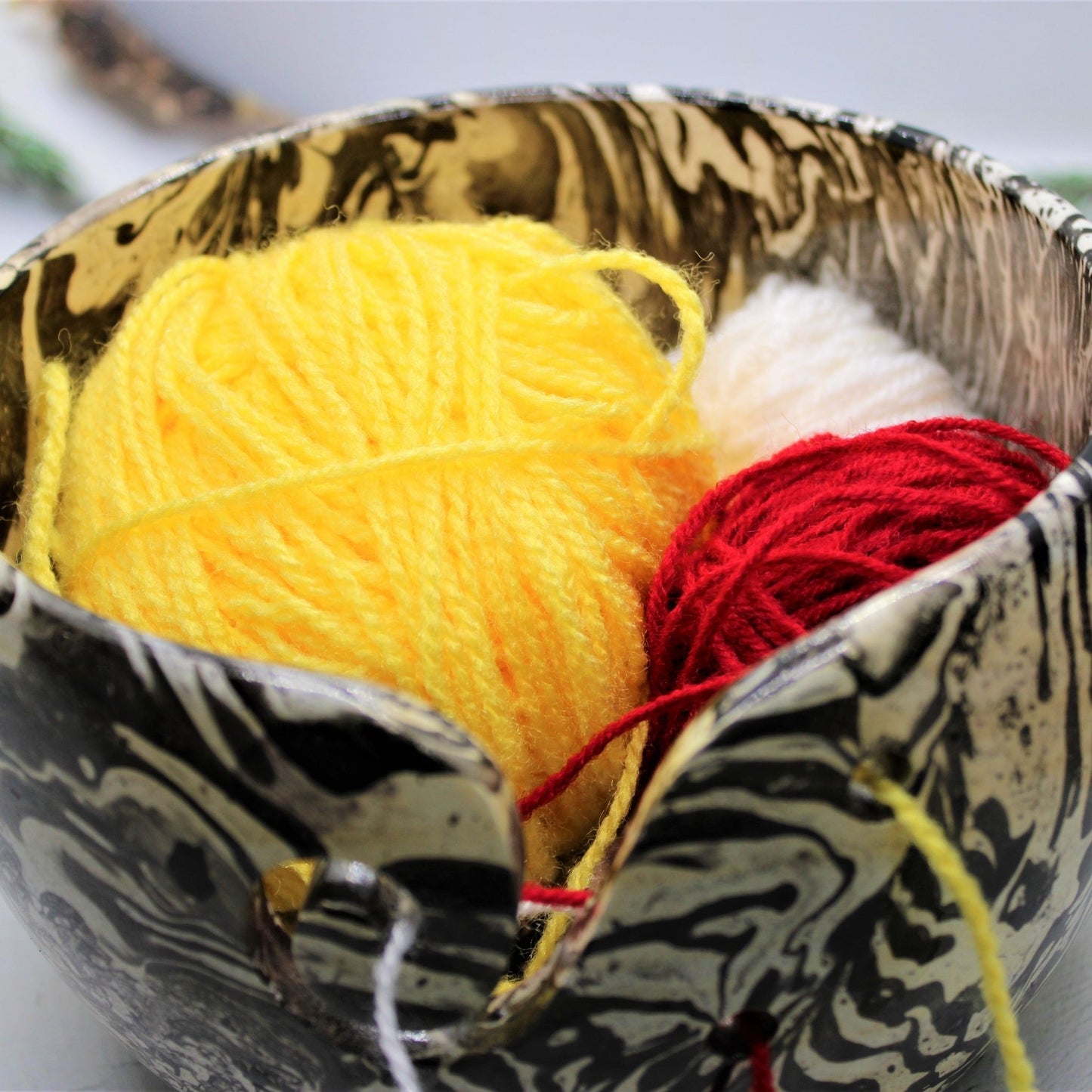 Handmade Wooden Yarn Bowl (Mango Wood)