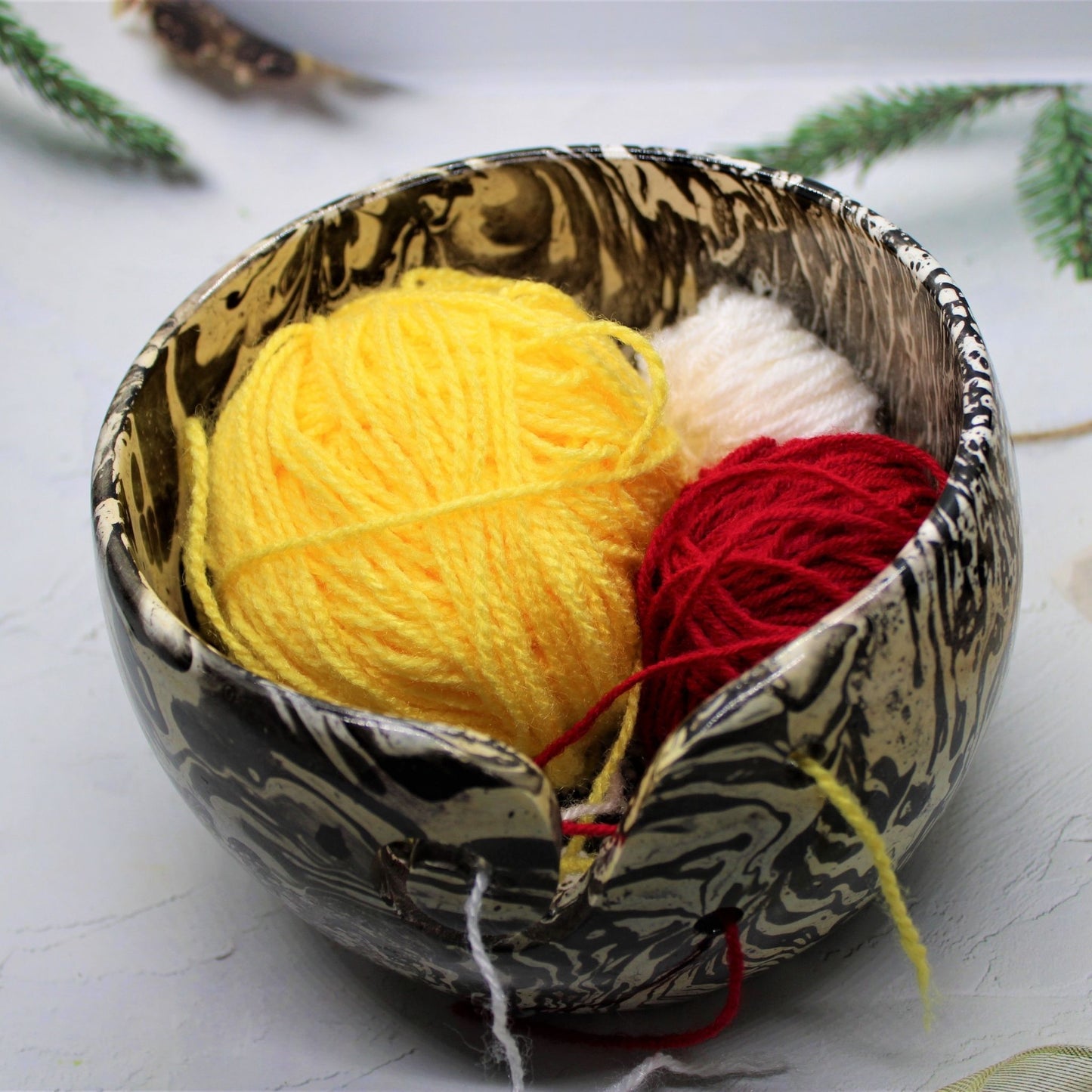 Handmade Wooden Yarn Bowl (Mango Wood)