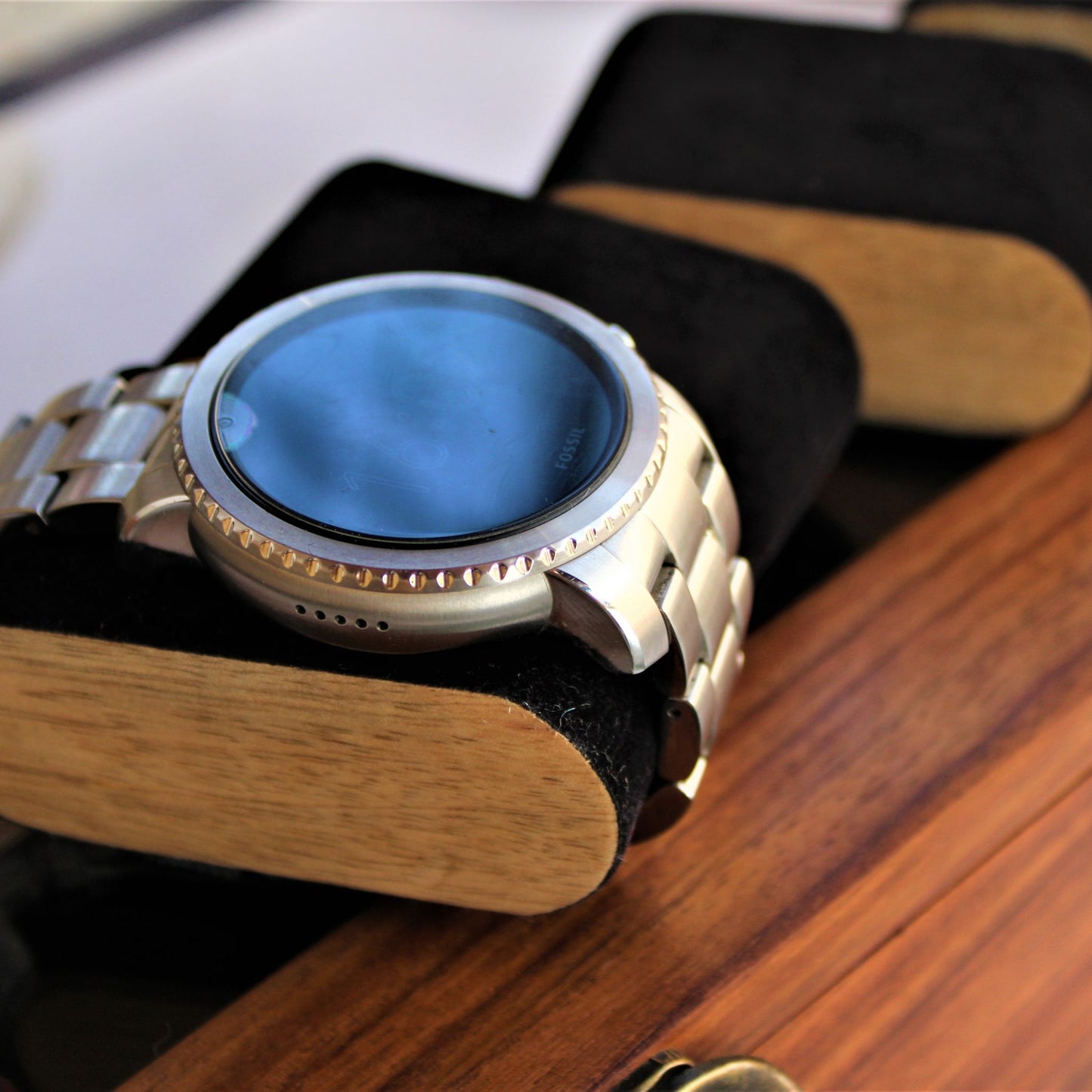 Handcrafted Sheesham Wood Watch Box with Glass Top for Men & Women