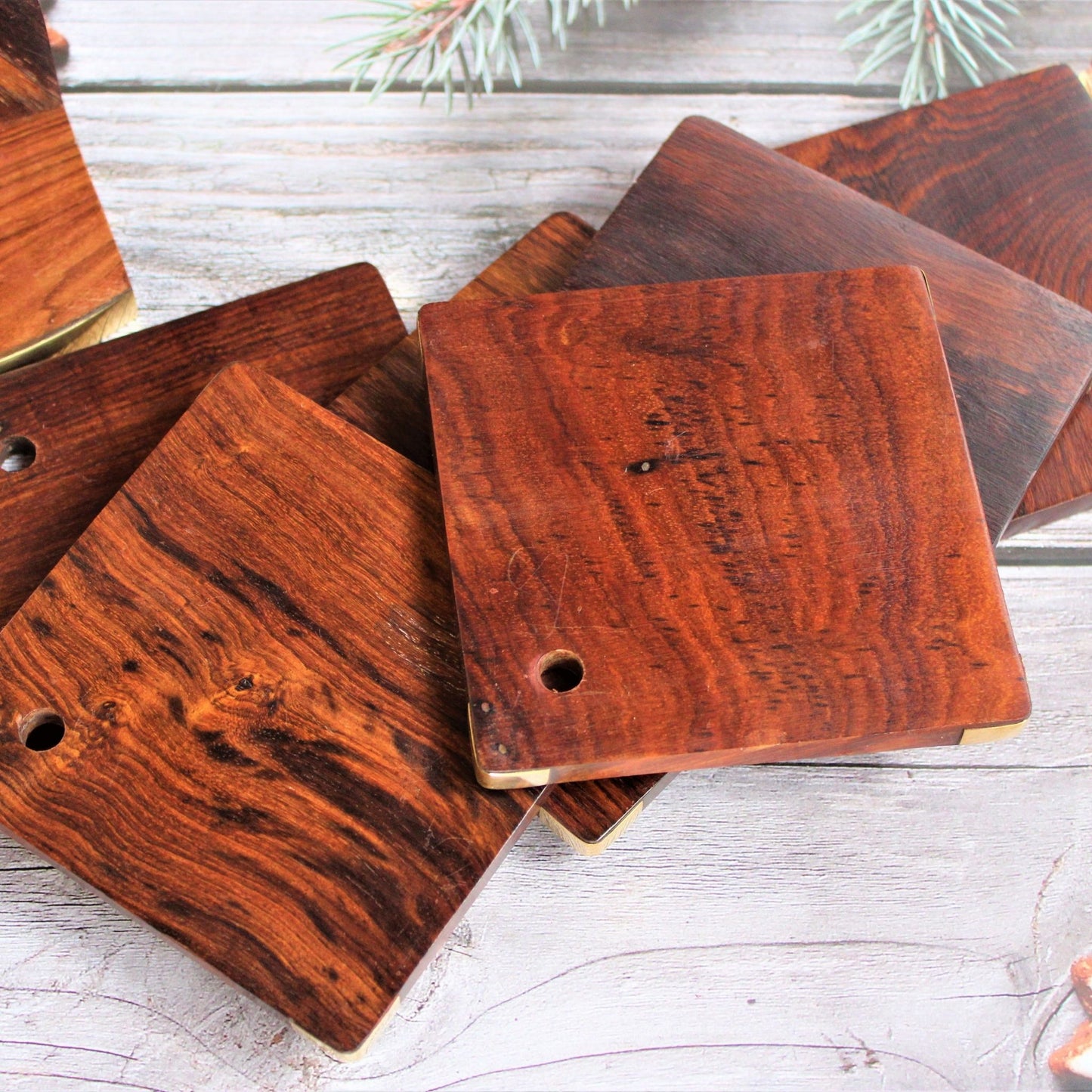 Sheesham Wood Handmade Coasters with Wooden Stand