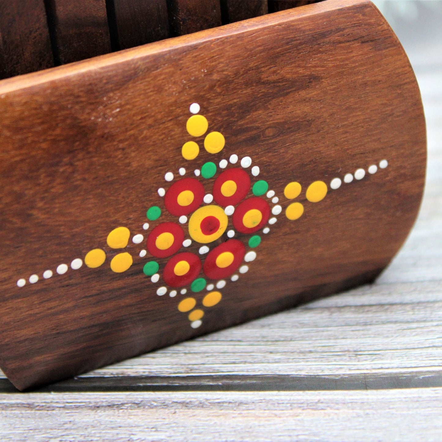 Sheesham Wood Handcrafted & Hand Painted Mandal Coasters