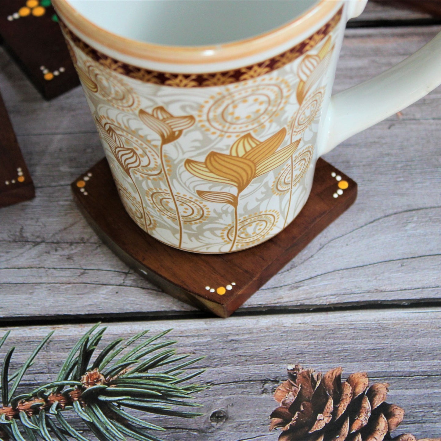 Sheesham Wood Handcrafted & Hand Painted Mandal Coasters