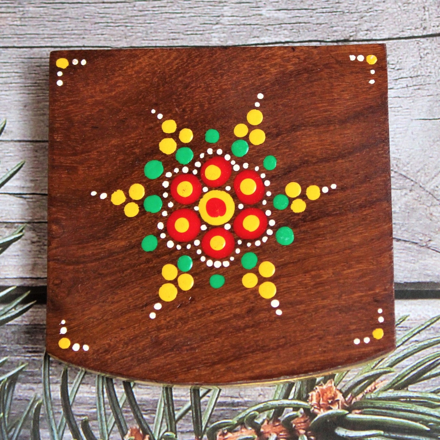 Sheesham Wood Handcrafted & Hand Painted Mandal Coasters