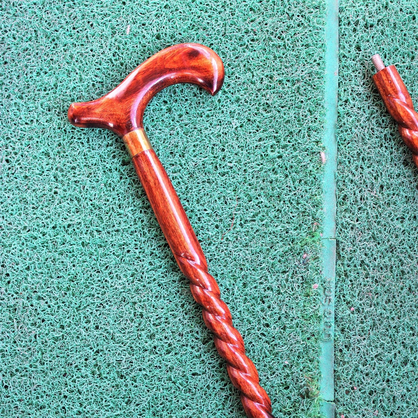 Wooden Handcrafted Walking Stick Cane Foldable with Ergonomic Wooden Handle
