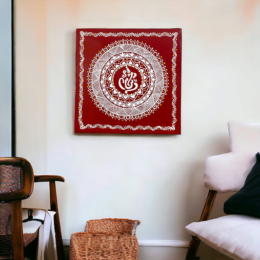 Aipan Inspired Handcrafted and Hand Painted Wall Hanging