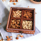 Rosewood Dry Fruit Box / Spice Box / Masala Box with Glass Top