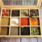Wooden Spice Box / Masala Dabba with Glass Top