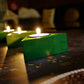 Handcrafted Wooden Teal Light Candle Holder (Set of 3) Triangle Shaped