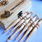 Handcrafted Maple Wood Crochet Hooks (Set of 6 Hooks, 4mm - 9mm) with a Beautiful Handmade Pinewood Box