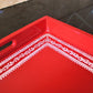 Traditional Aipan Inspired Hand Painted Wooden Serving Tray