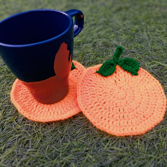 Hand Crocheted Fruit Inspired Coasters. These can be customised as per requirements from buyers. We can customize colours, designs, themes and sizes for these.