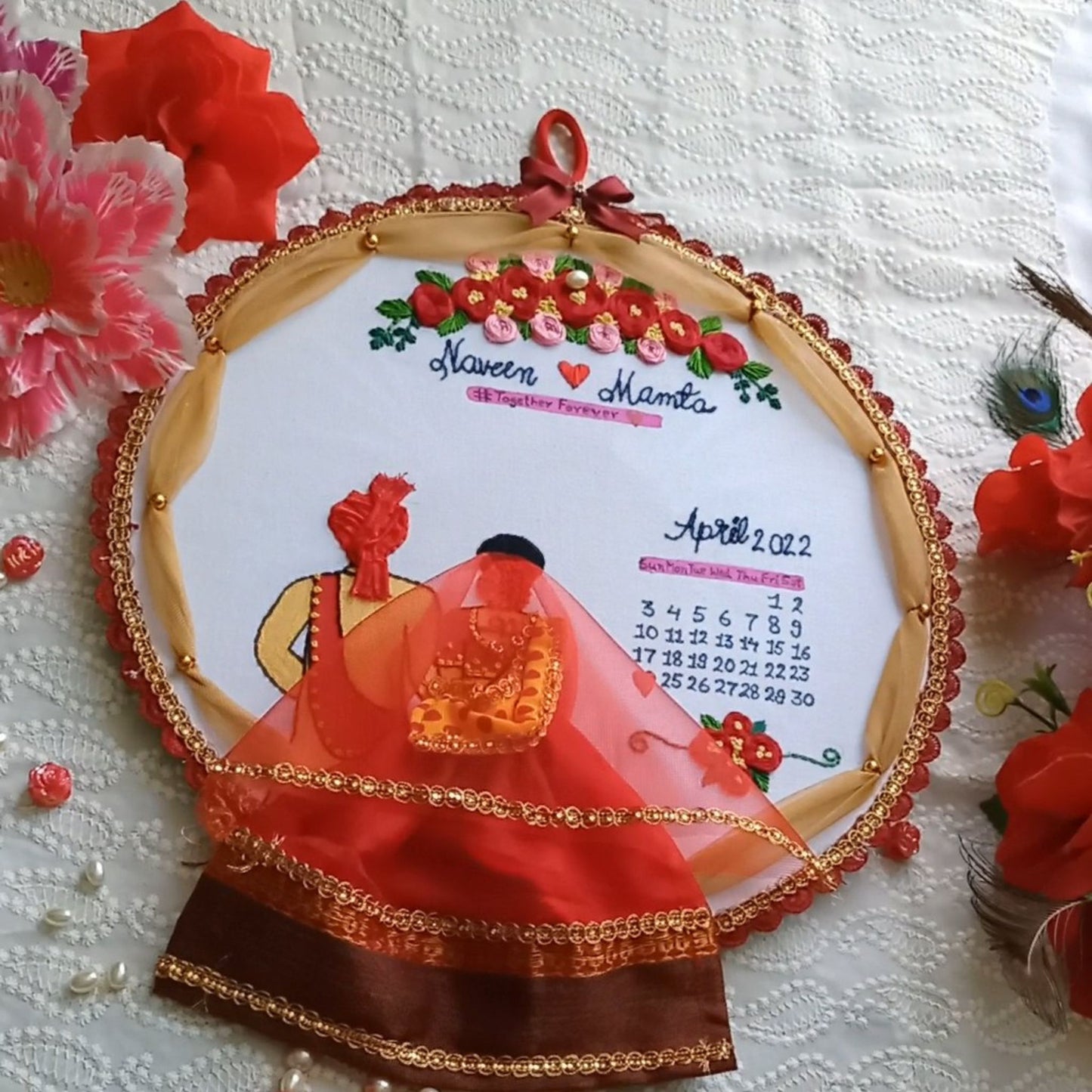 Designer hoops for wedding gifts, birthday gifts, anniversary gifts, customised gifts for all occasions. 