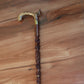 Sheesham Wood Handcrafted Walking Stick Cane Foldable with Beautiful Brass Handle
