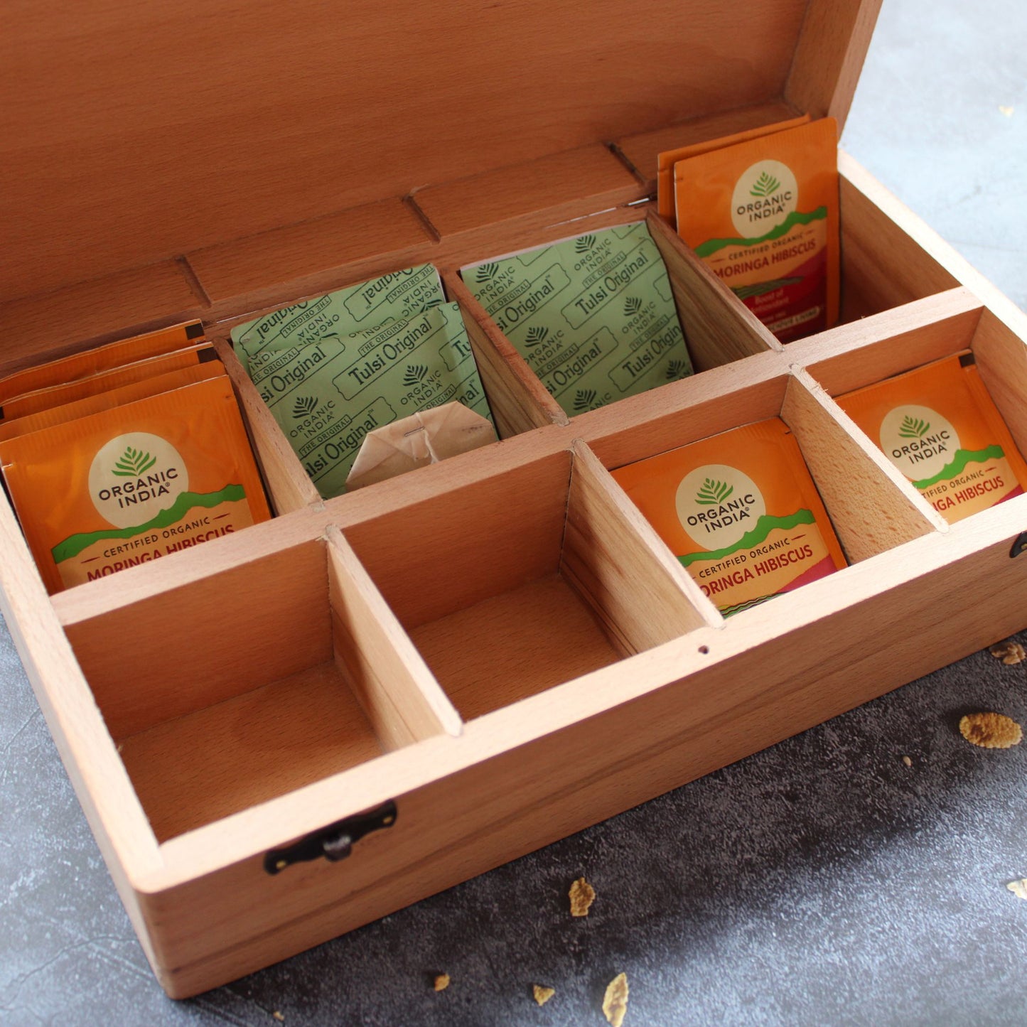 Wooden Hand Crafted & Laser Engraved Tea Box