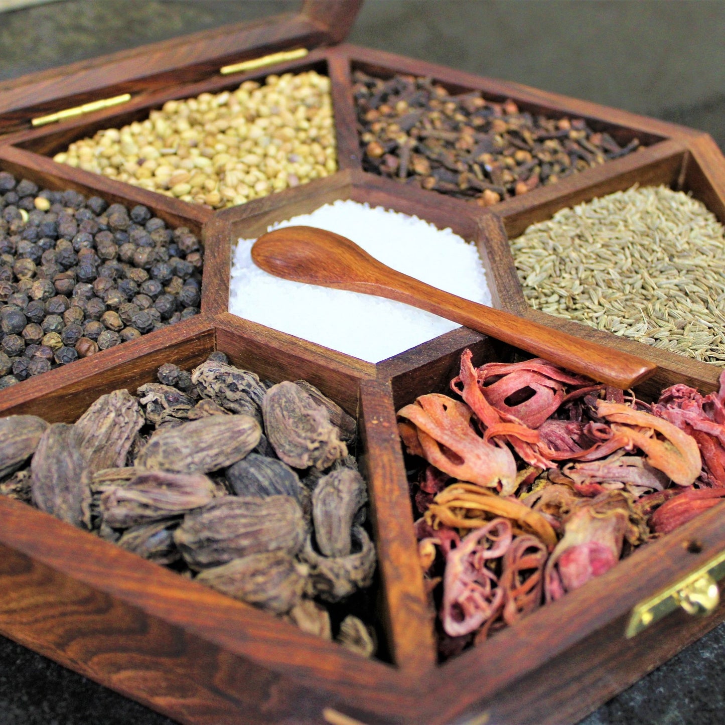 Handmade Wooden Spice Box