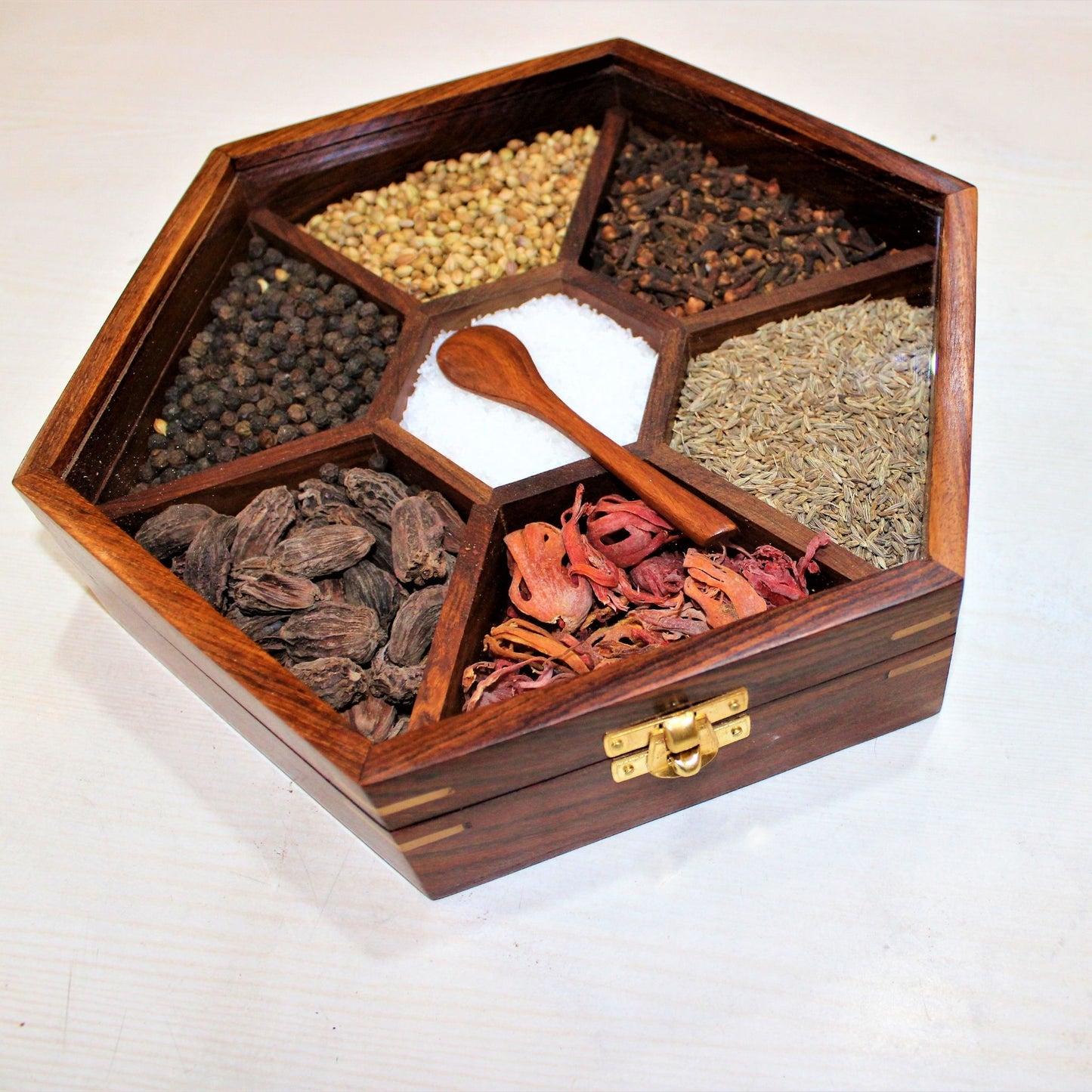 Handmade Wooden Spice Box