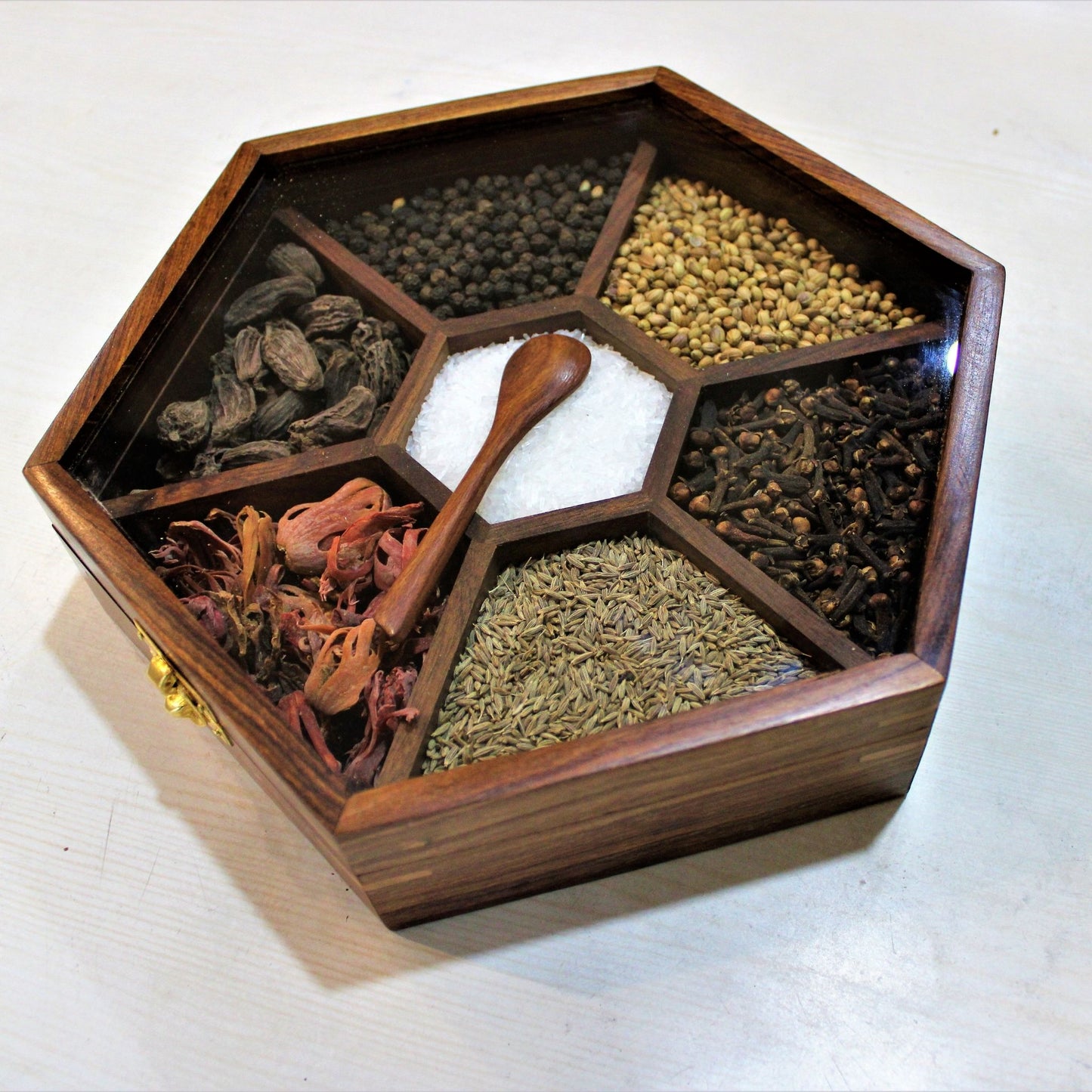 Handmade Wooden Spice Box