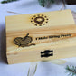 Handcrafted Mixed Wood 'I Make String Pretty' Crochet Hooks with Pinewood Box (Set of 7 Hooks, 4mm - 10mm)