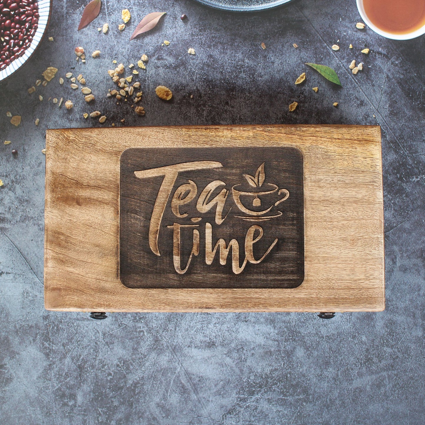 Wooden Hand Crafted & Laser Engraved Tea Box