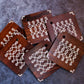 Kolam Inspired Hand Painted Sheesham Wood Coaster Set